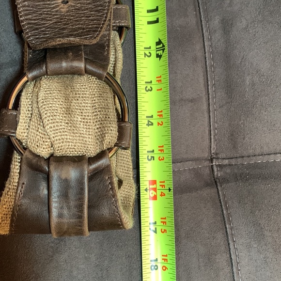 Free People Boho Post Apocalyptic Leather and Burlap Belt - Picture 10 of 11